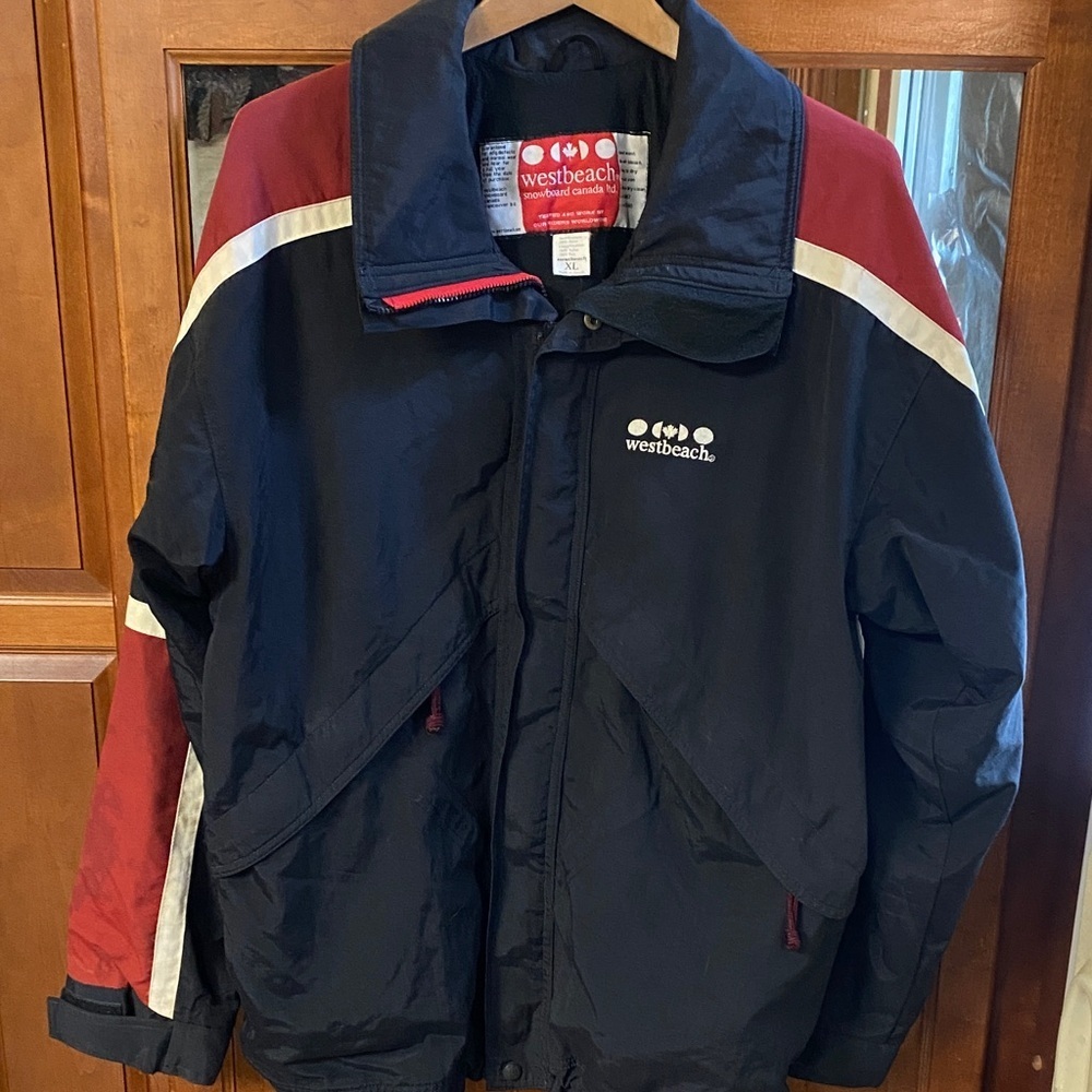 Men's Vintage Westbeach Snowboard Canada Black and Red Ski Jacket Winter Outdoor